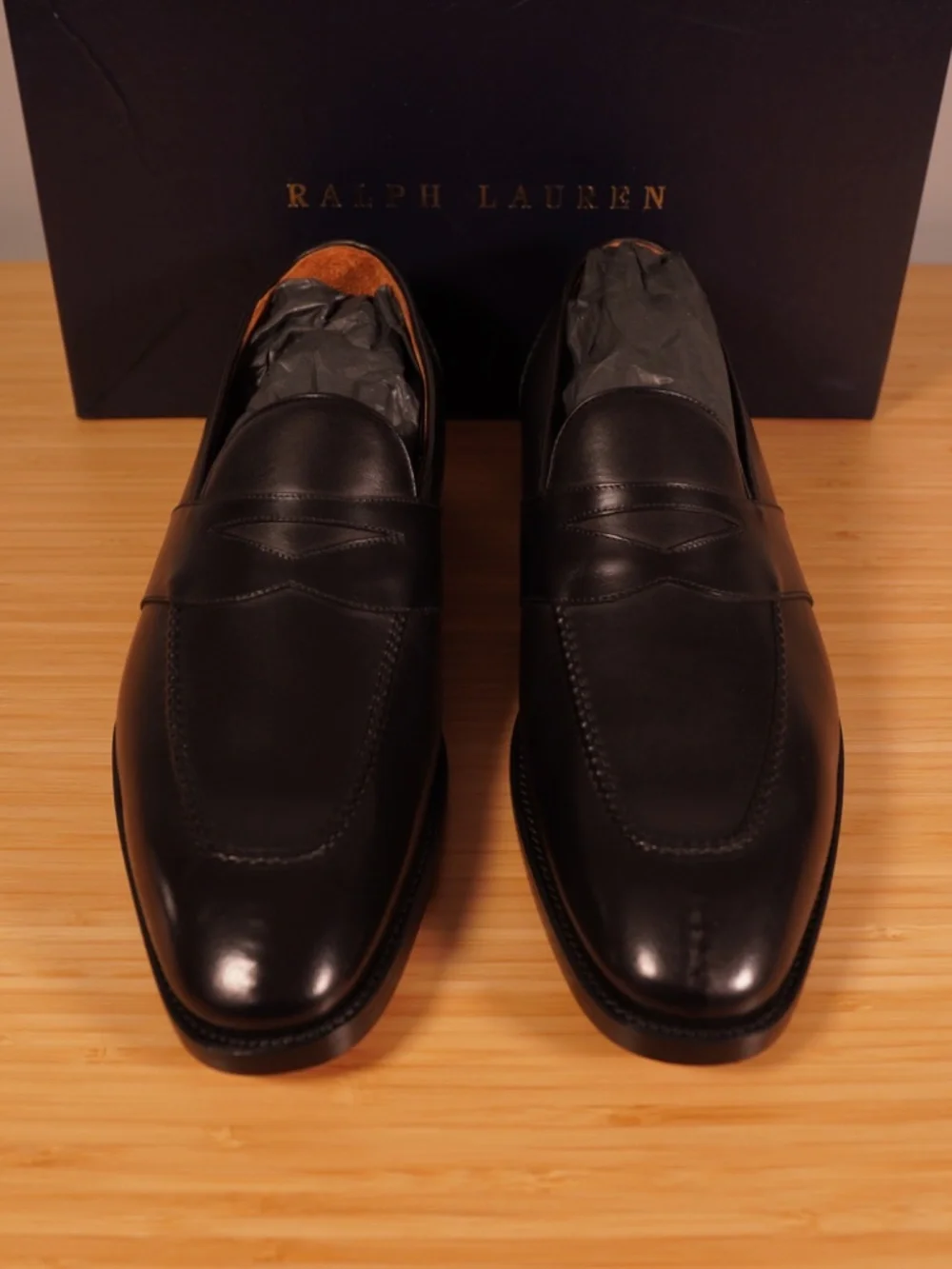 Ralph Lauren Purple Label Meegan Penny Loafer Black Size 11 D